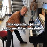 Legendary pianist performs at train station
